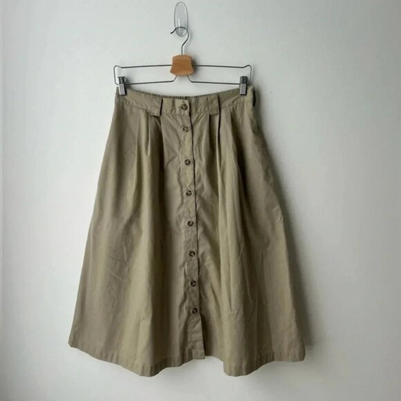 Tilley endurables utility high waisted front buttons skirt vintage tan color - Picture 1 of 13